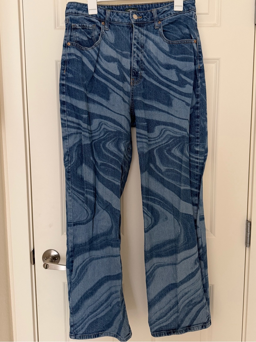 wild fable Blue Marble-Print Wide Leg Jeans